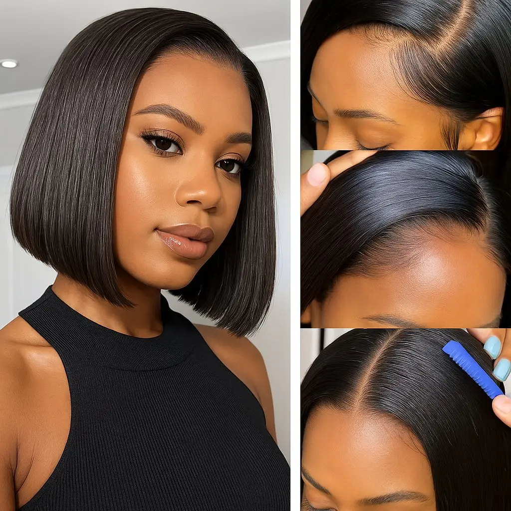 Silky Straight 5x6 Closure Glueless Bob Wig
